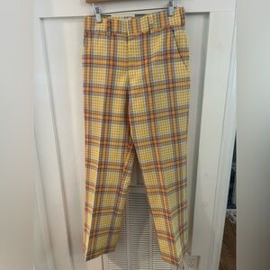 Vintage 1940’s yellow plaid disco boho pants 29x29